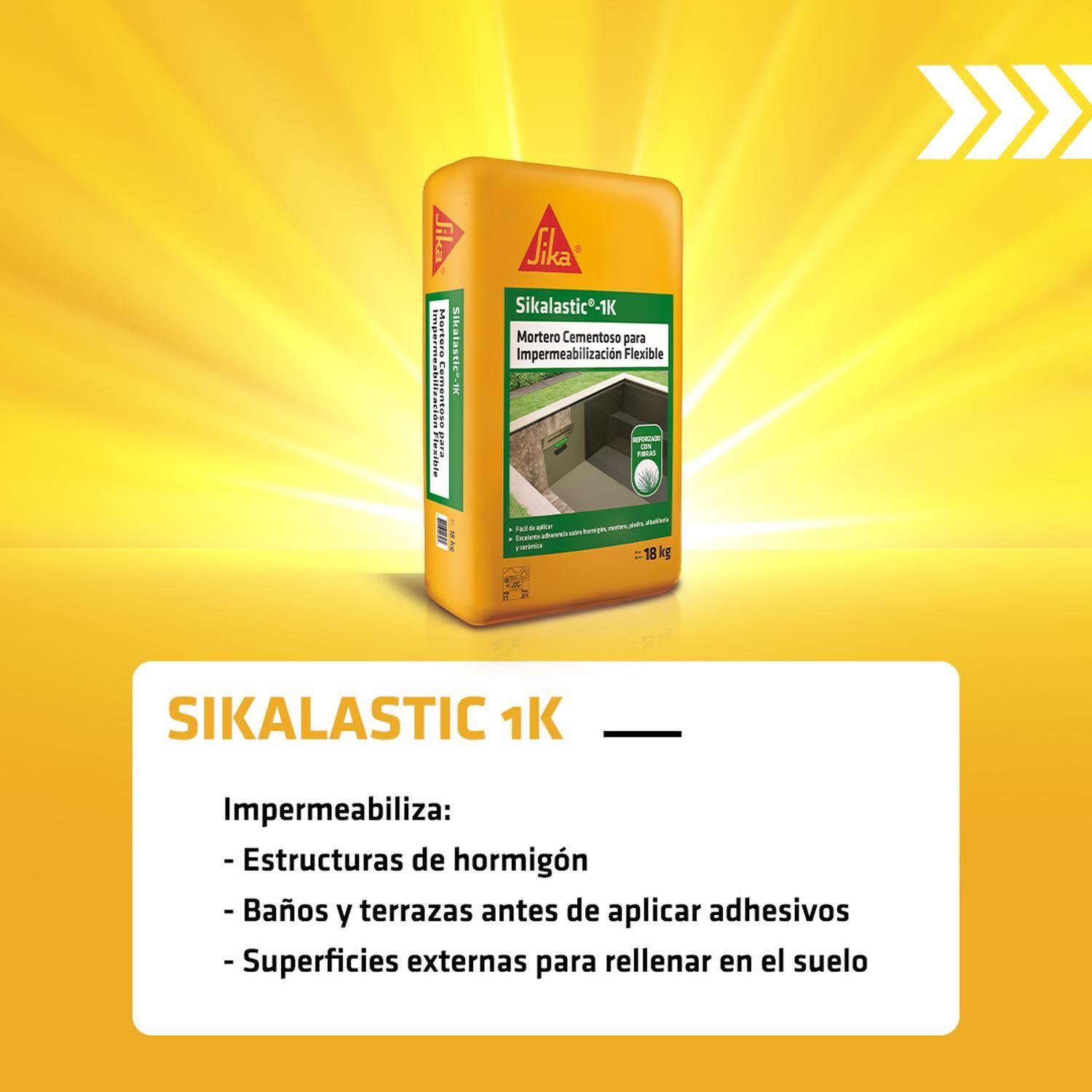 Sikalastic 1k - Mortero Impermeabilizante Reforzado Fibra, Sac 18kg-2