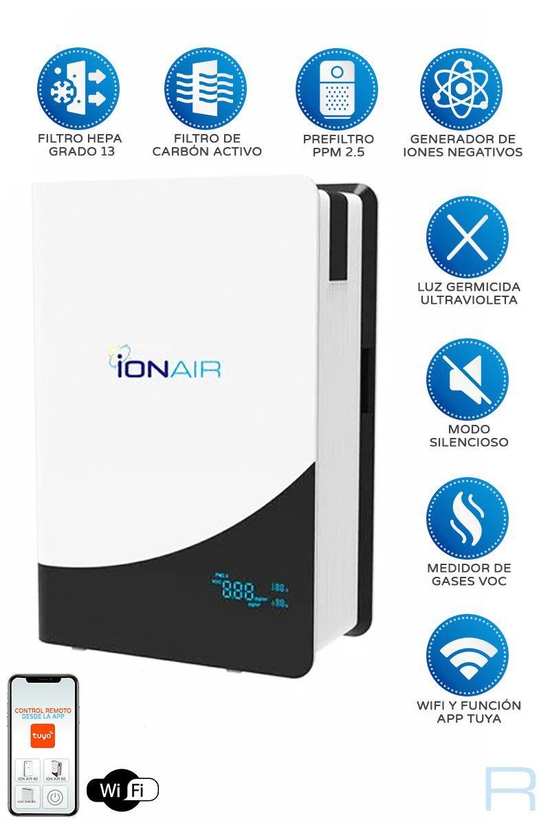 Purificador de Aire ION AIR 60 fotocatalizador y luz ultravioleta con filtro HEPA y carbón activado.-3