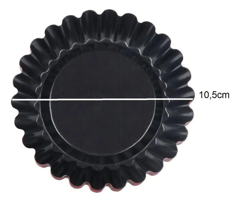 Pack 12 Moldes Tartaleta Molde Redondo Color Negro molde para tartaletas -6