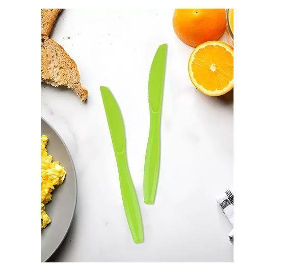 Cuchillo Plastico Cuchillos Desechable Servicio De Cubiertos Verde-3