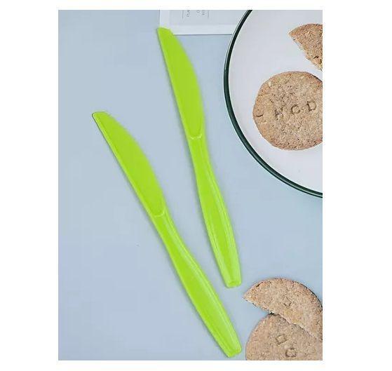 Cuchillo Plastico Cuchillos Desechable Servicio De Cubiertos Verde-4
