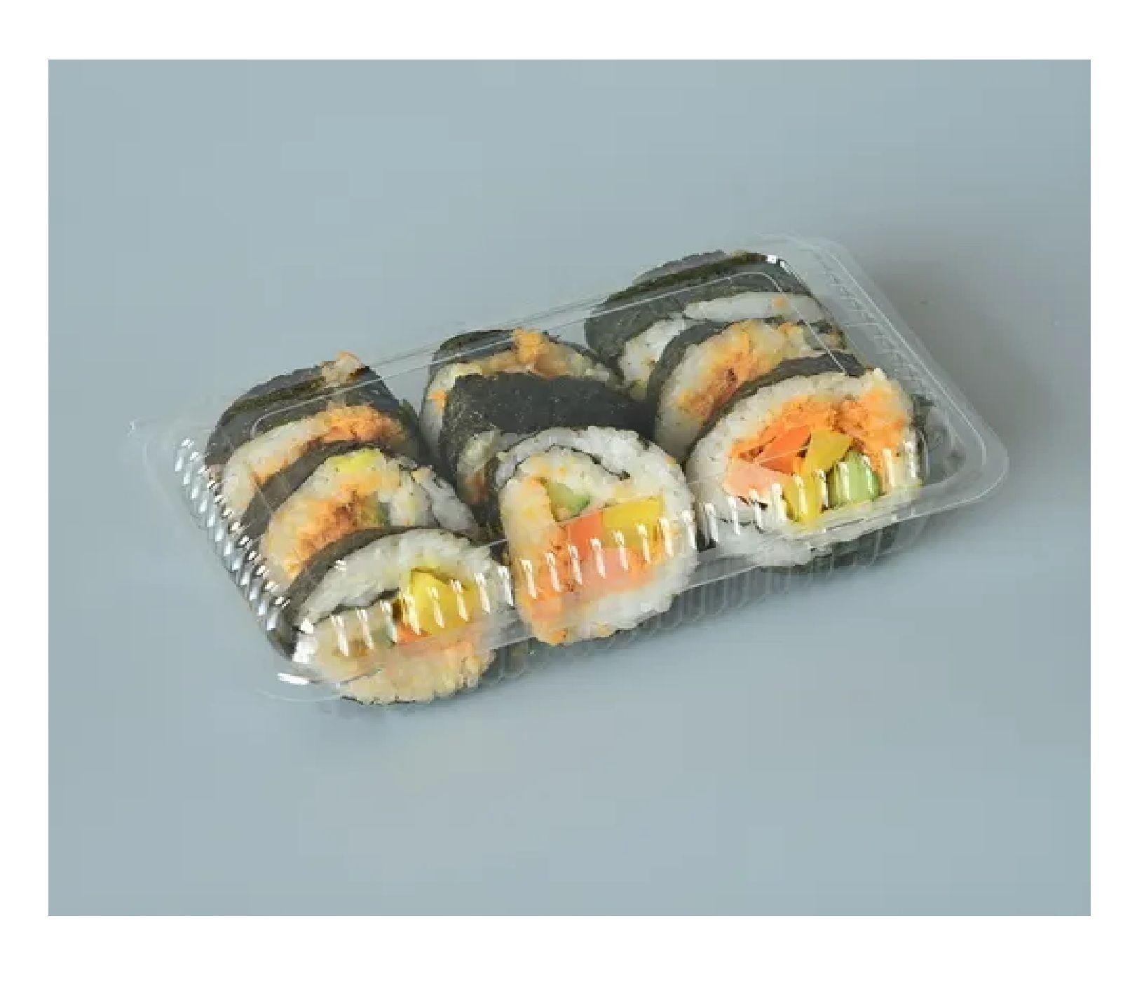 200 Envases Para Sushi Bandeja Plastica Transparente 2 Rolls-4