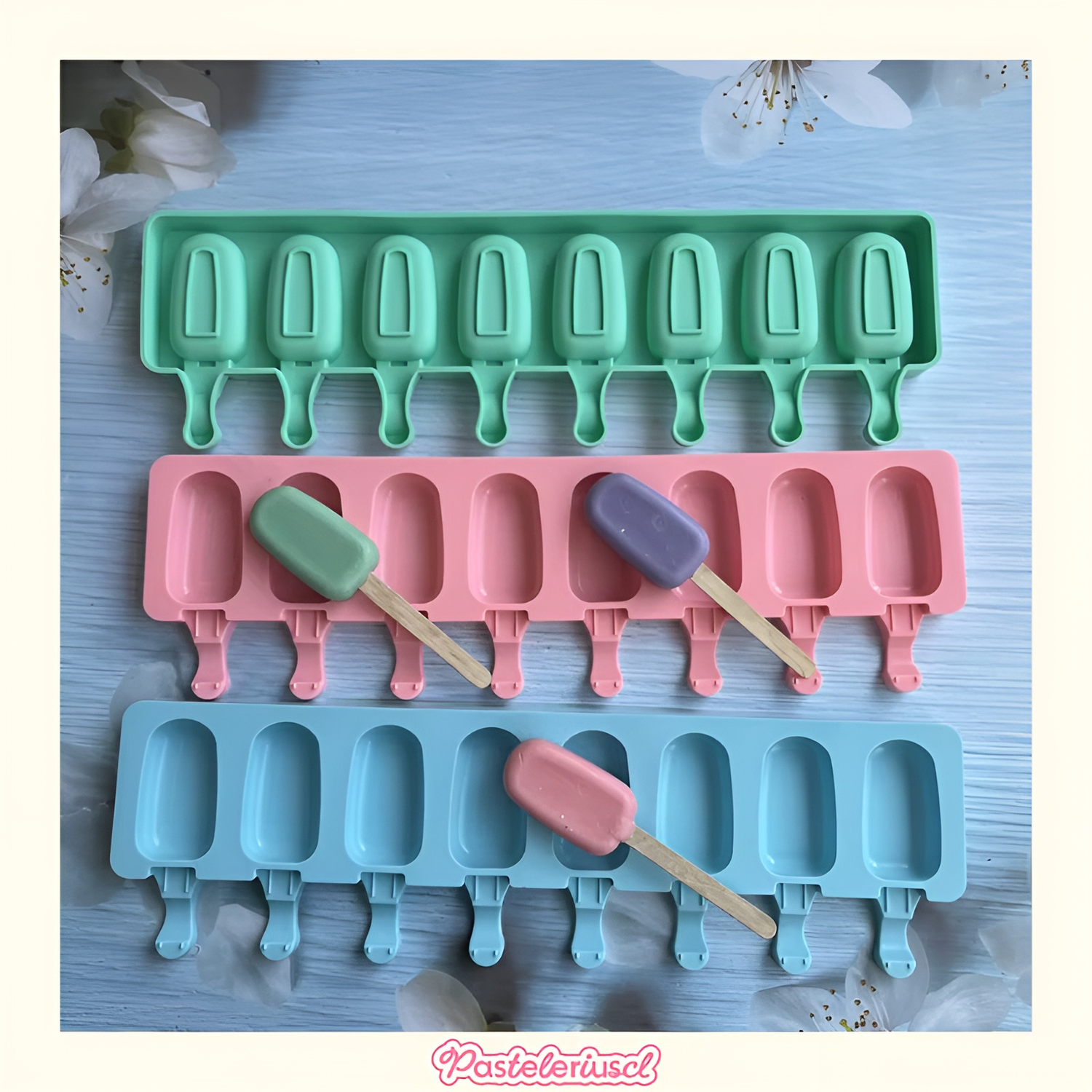 moldes de silicona para helado Molde Paletas helado 8cav mini helado Magnum-6