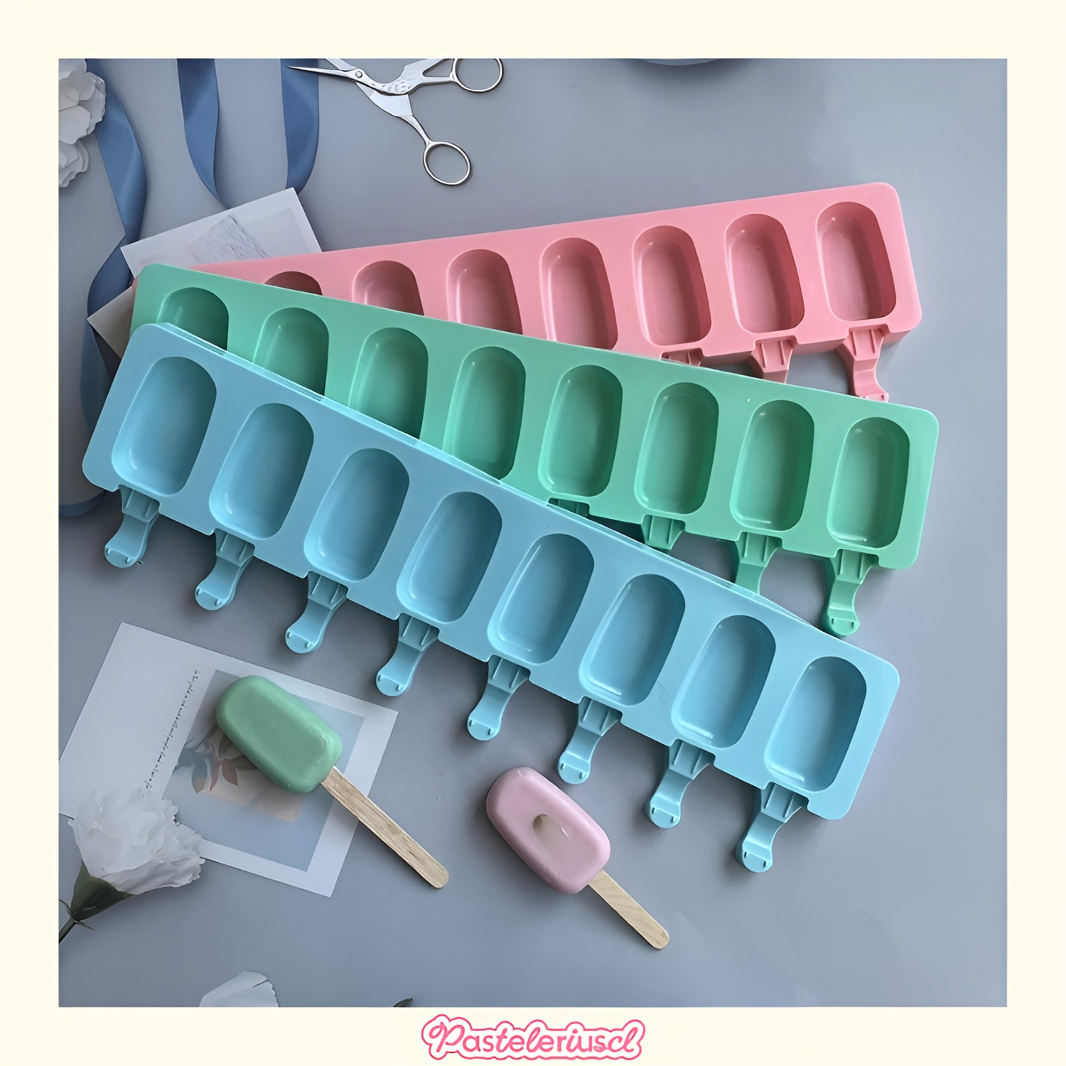 moldes de silicona para helado Molde Paletas helado 8cav mini helado Magnum-8