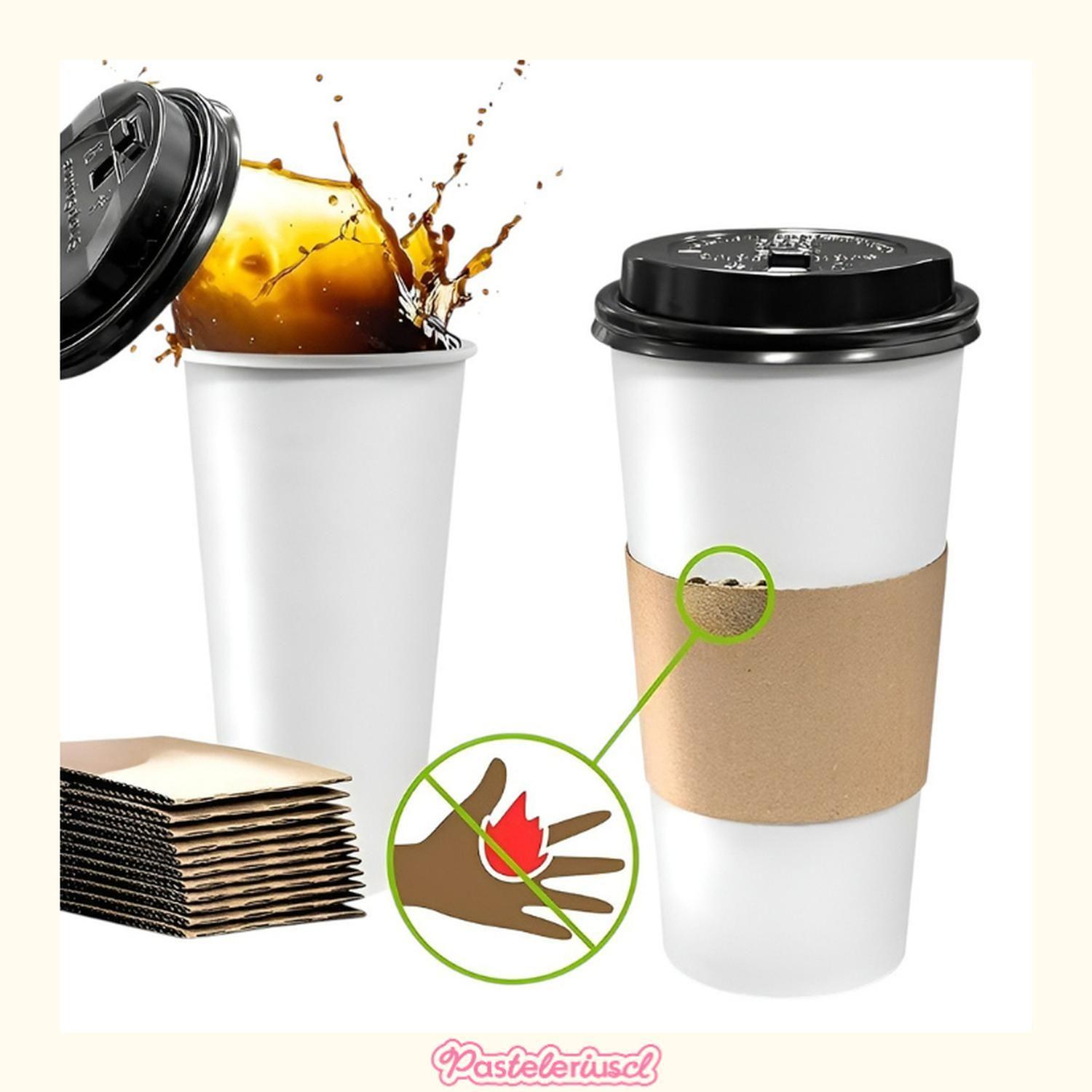 200 Vasos De Cafe Vasos Vaso Con Tapa Y Manga 16oz 200unid Vaso Polipapel 16oz Vasos Para Cafe Vaso-3