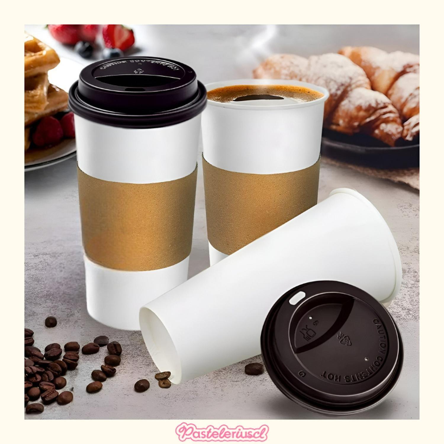 200 Vasos De Cafe Vasos Vaso Con Tapa Y Manga 16oz 200unid Vaso Polipapel 16oz Vasos Para Cafe Vaso-6