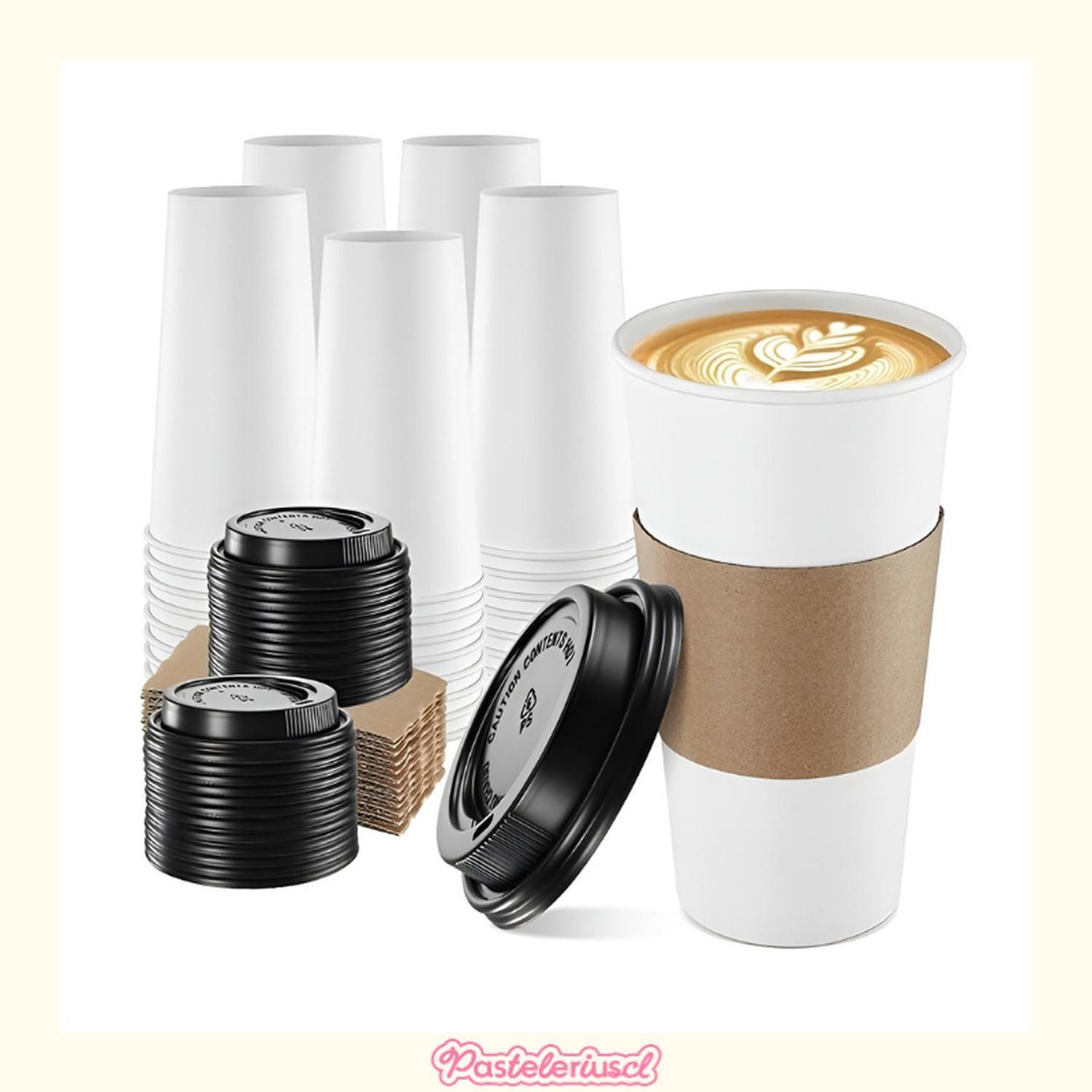 200 Vasos De Cafe Vasos Vaso Con Tapa Y Manga 16oz 200unid Vaso Polipapel 16oz Vasos Para Cafe Vaso-9