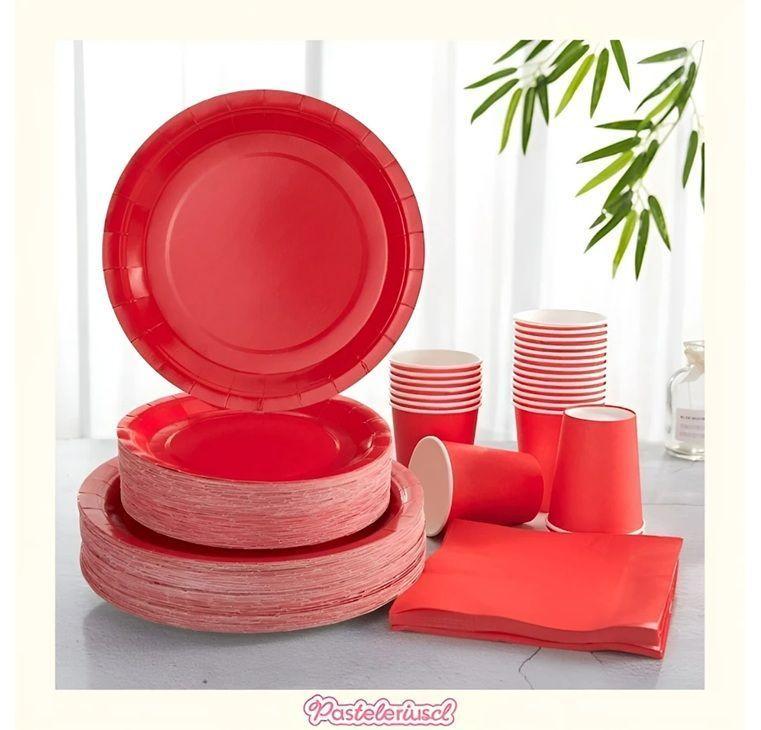 X20 Vajilla De Cumpleaños Servilleta Vaso Platos Desechables-5