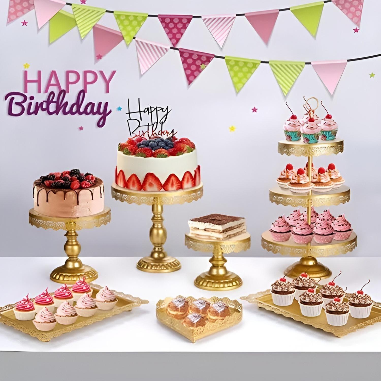 Set 7 Base Torta Porta Cupcakes Bases Para Tortas Exhibicion-5