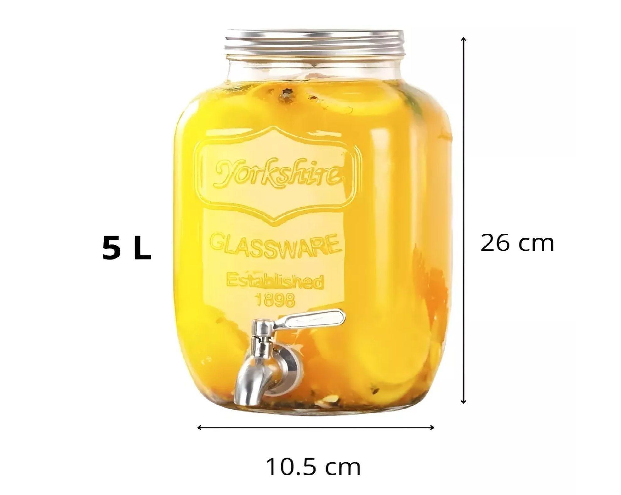 Jarro Para Jugos Dispensador De Bebidas Jarro De Vidrio 5l-2