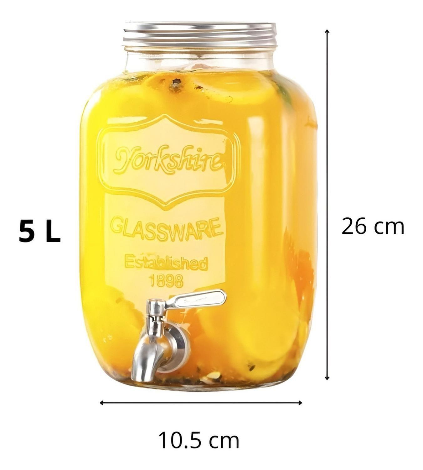 Jarro Para Jugos Dispensador De Bebidas Jarro De Vidrio 5l-2