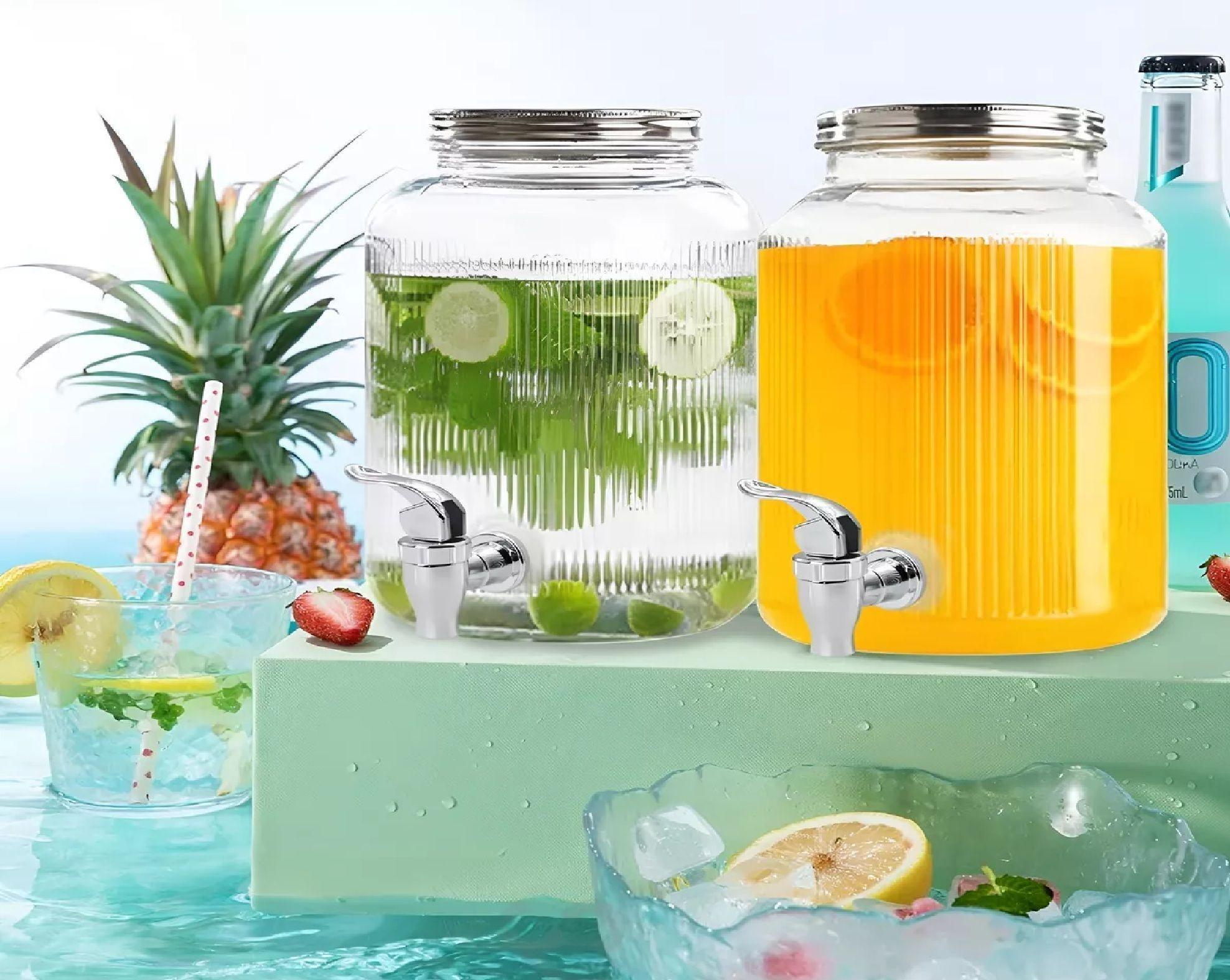 Dispensador De Bebidas Jarras Vidrio Jarro Para Jugo 4l-5