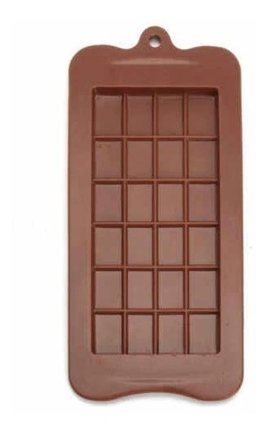 Pack X3 Moldes De Chocolate Barra De Chocolate Silicona Marrón-8