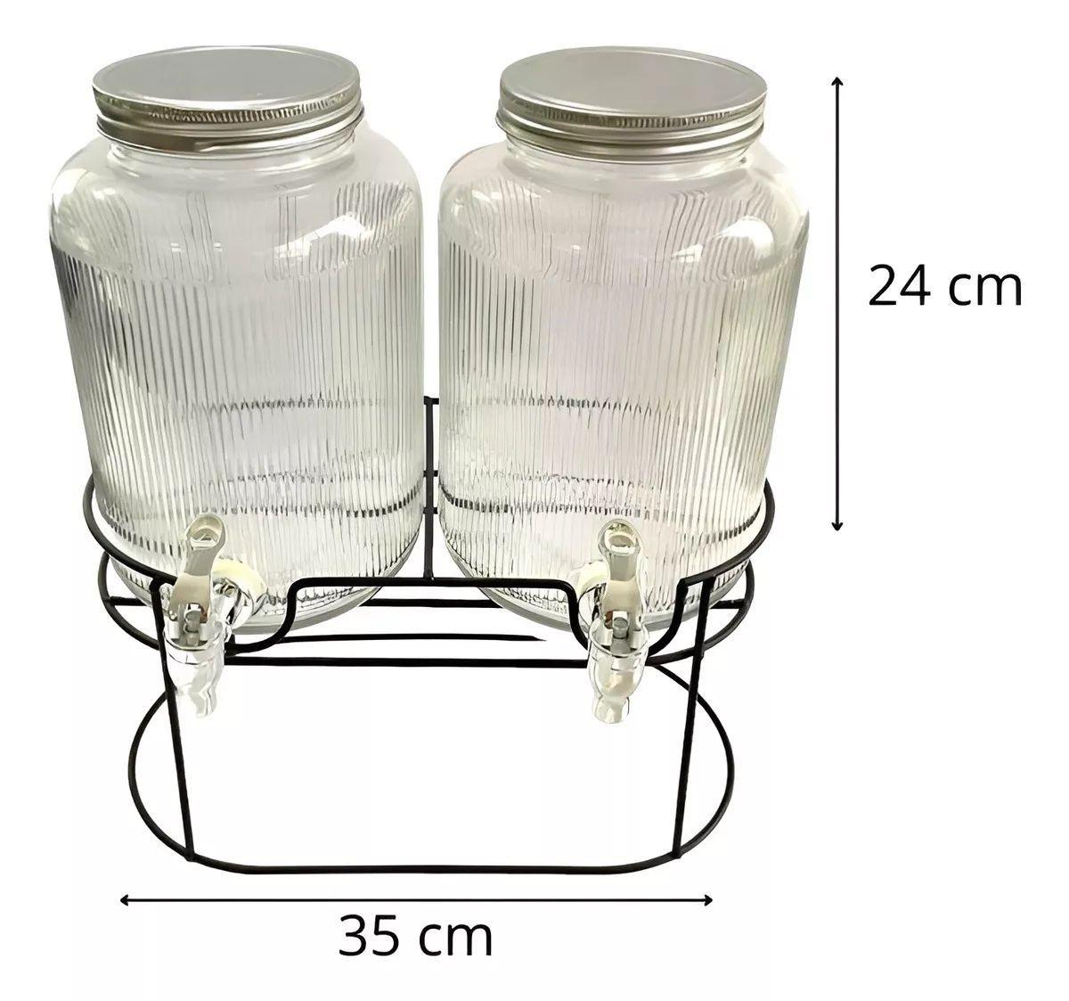 Dispensador Jugos Con Atril Dispensadores Dobles Jarra 3.8l-3