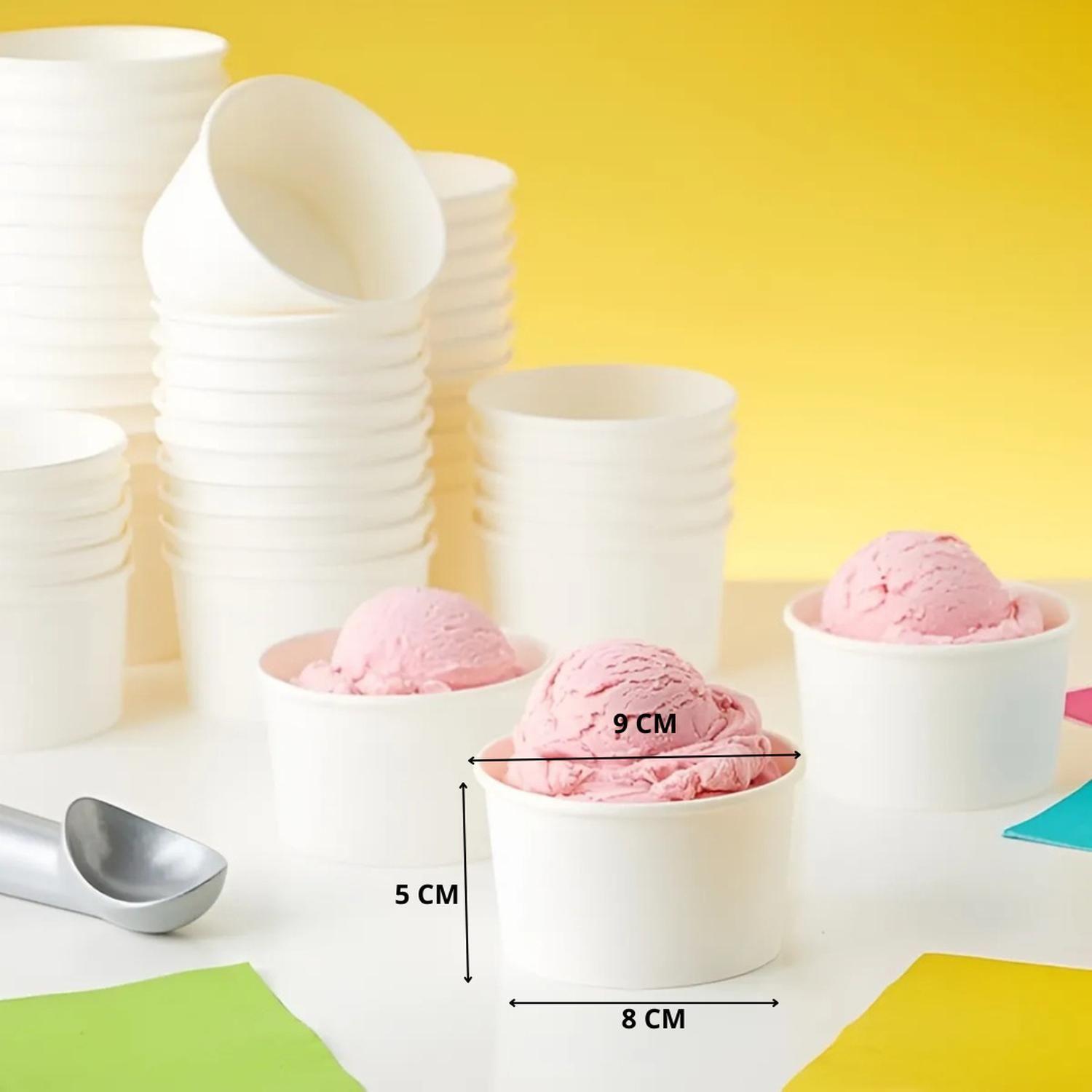 100 Vasos Polipapel Pote Helado Vasos Desechables Helado 4.5oz Vasos Polipapel Desechables Vasos Par-2