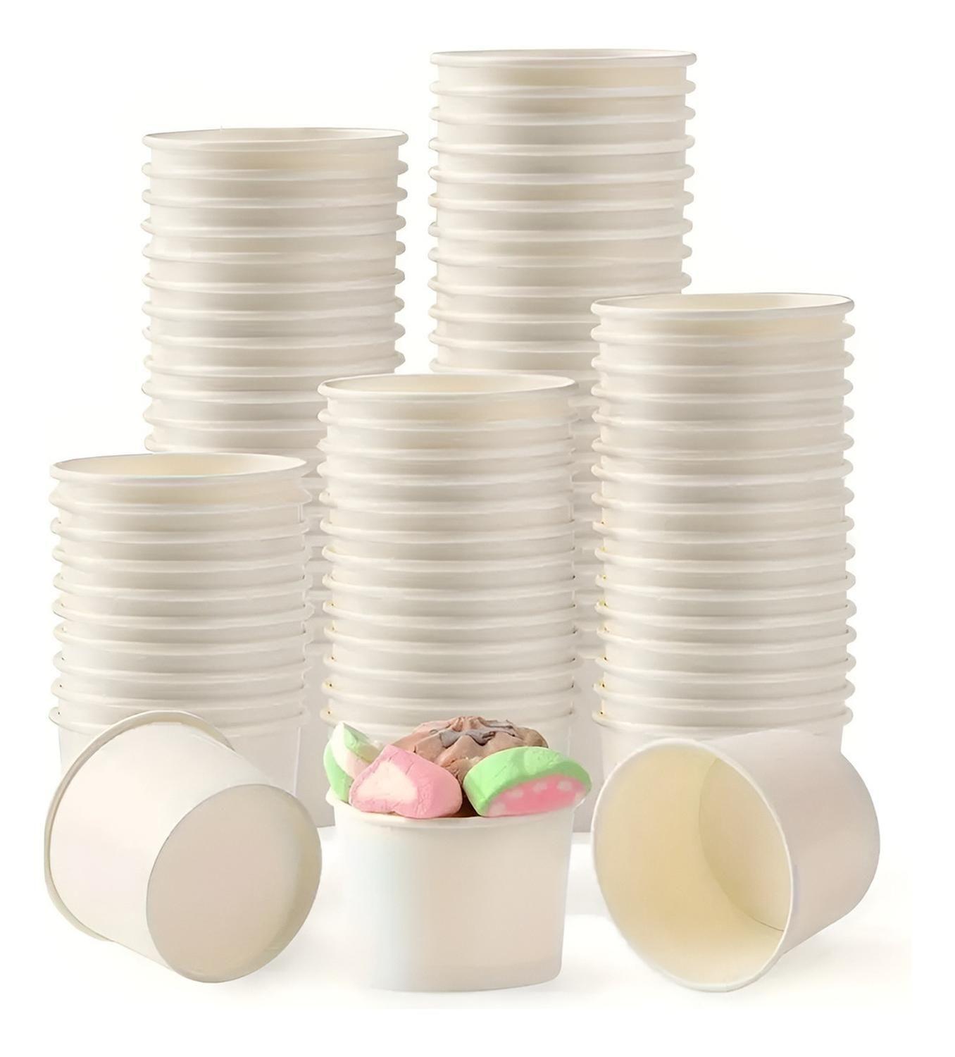 100 Vasos Polipapel Pote Helado Vasos Desechables Helado 4.5oz Vasos Polipapel Desechables Vasos Par-6