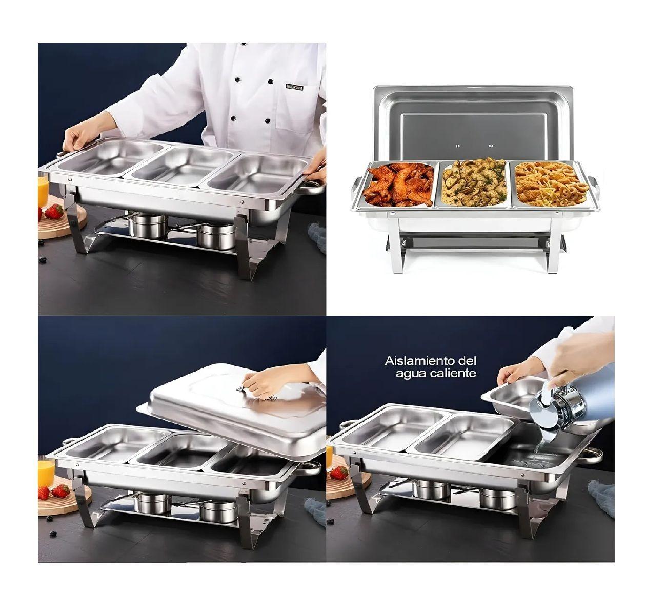 Chafer Bufetera Chafing Buffet Vapor 3 Depositos Chafers 3l-5