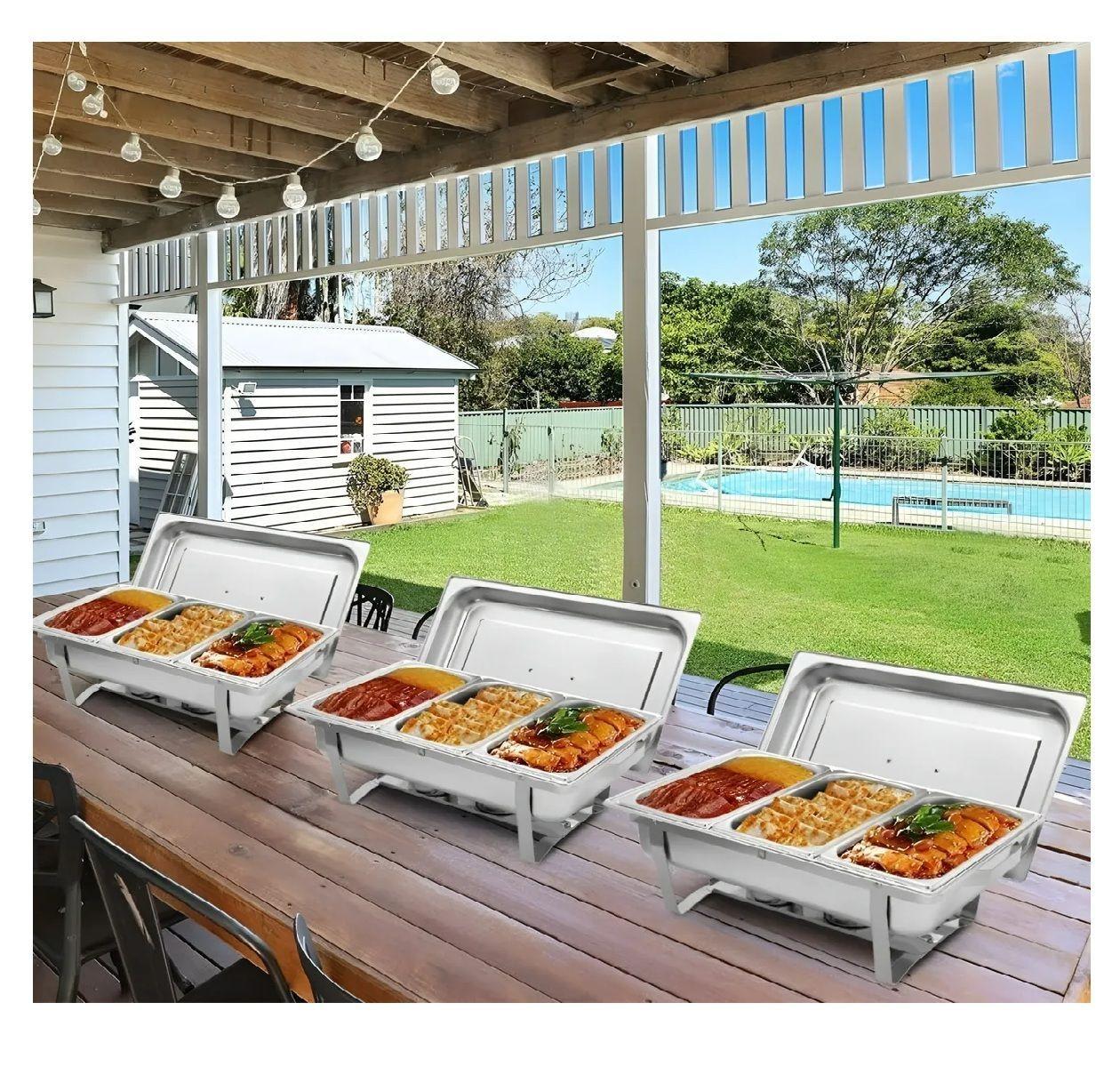 Chafer Bufetera Chafing Buffet Vapor 3 Depositos Chafers 3l-6