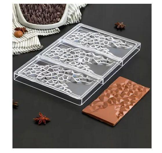 Set 2 Molde De Chocolate Molde Policarbonato Barra Cristal 3-6