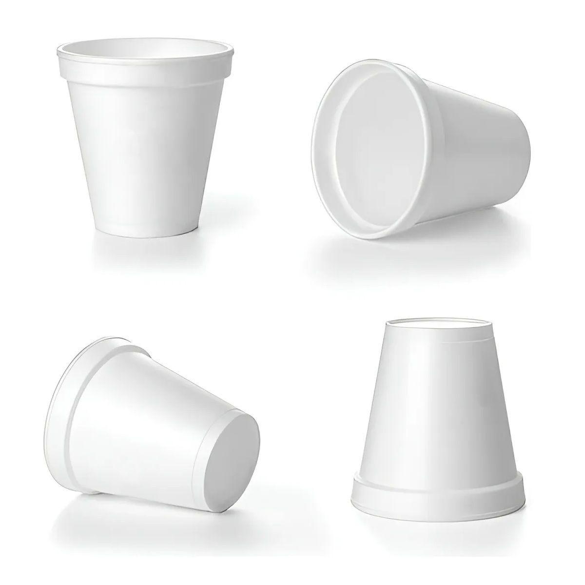 X100 Vasos Desechables Vasos Plumavit Termico Vaso 6oz/177ml Blanco-2