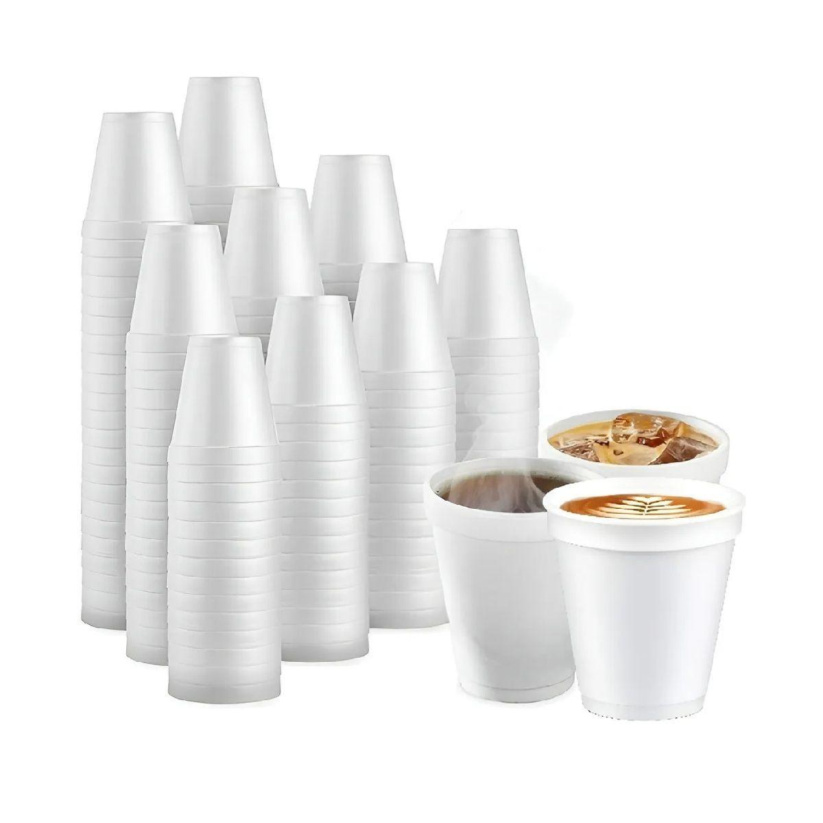 X100 Vasos Desechables Vasos Plumavit Termico Vaso 6oz/177ml Blanco-3