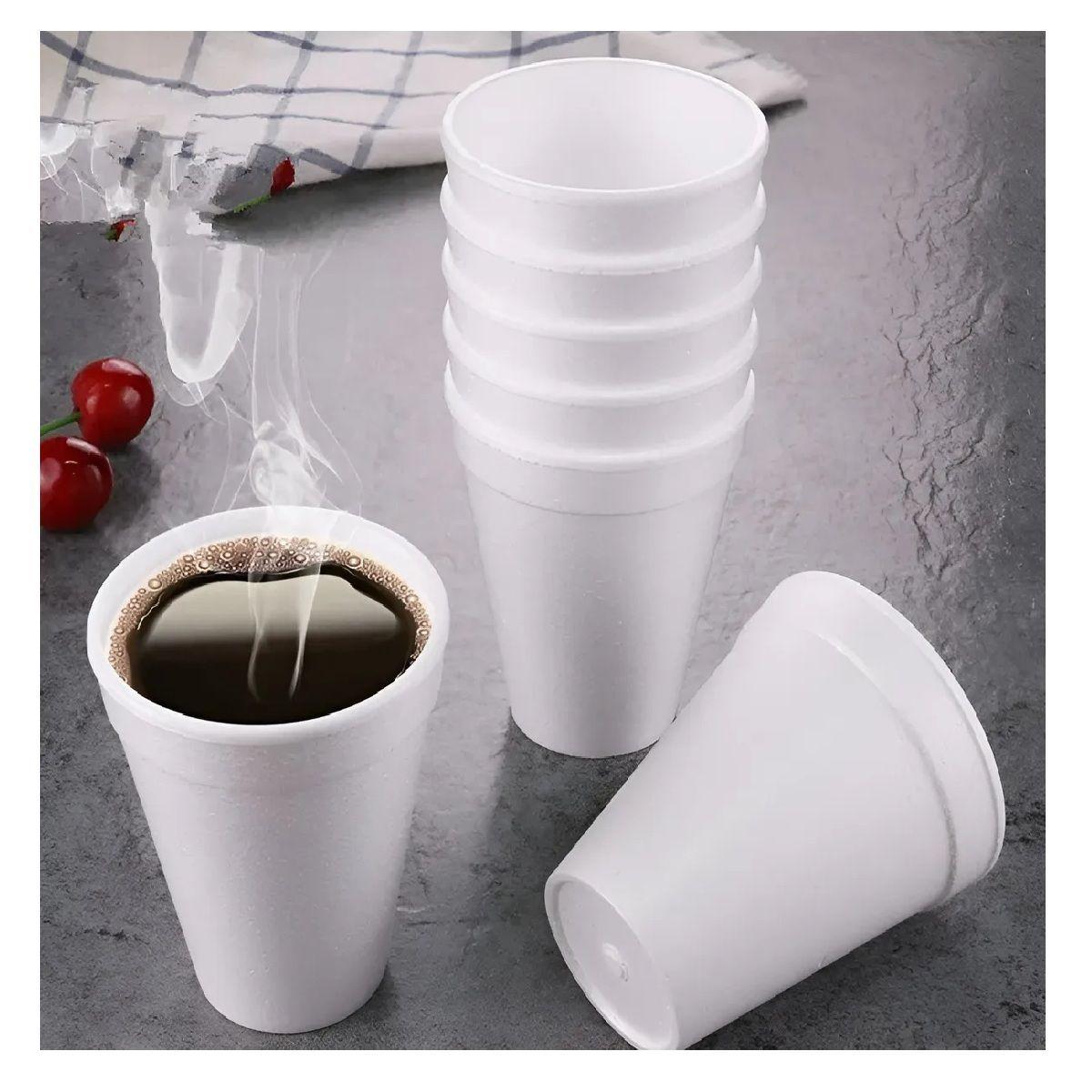 X100 Vasos Desechables Vasos Plumavit Termico Vaso 6oz/177ml Blanco-4