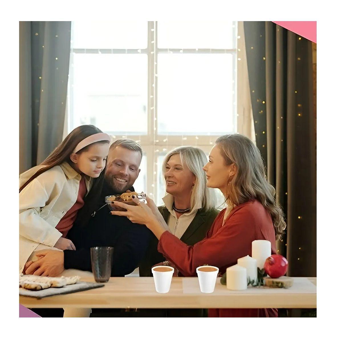 X100 Vasos Desechables Vasos Plumavit Termico Vaso 6oz/177ml Blanco-6