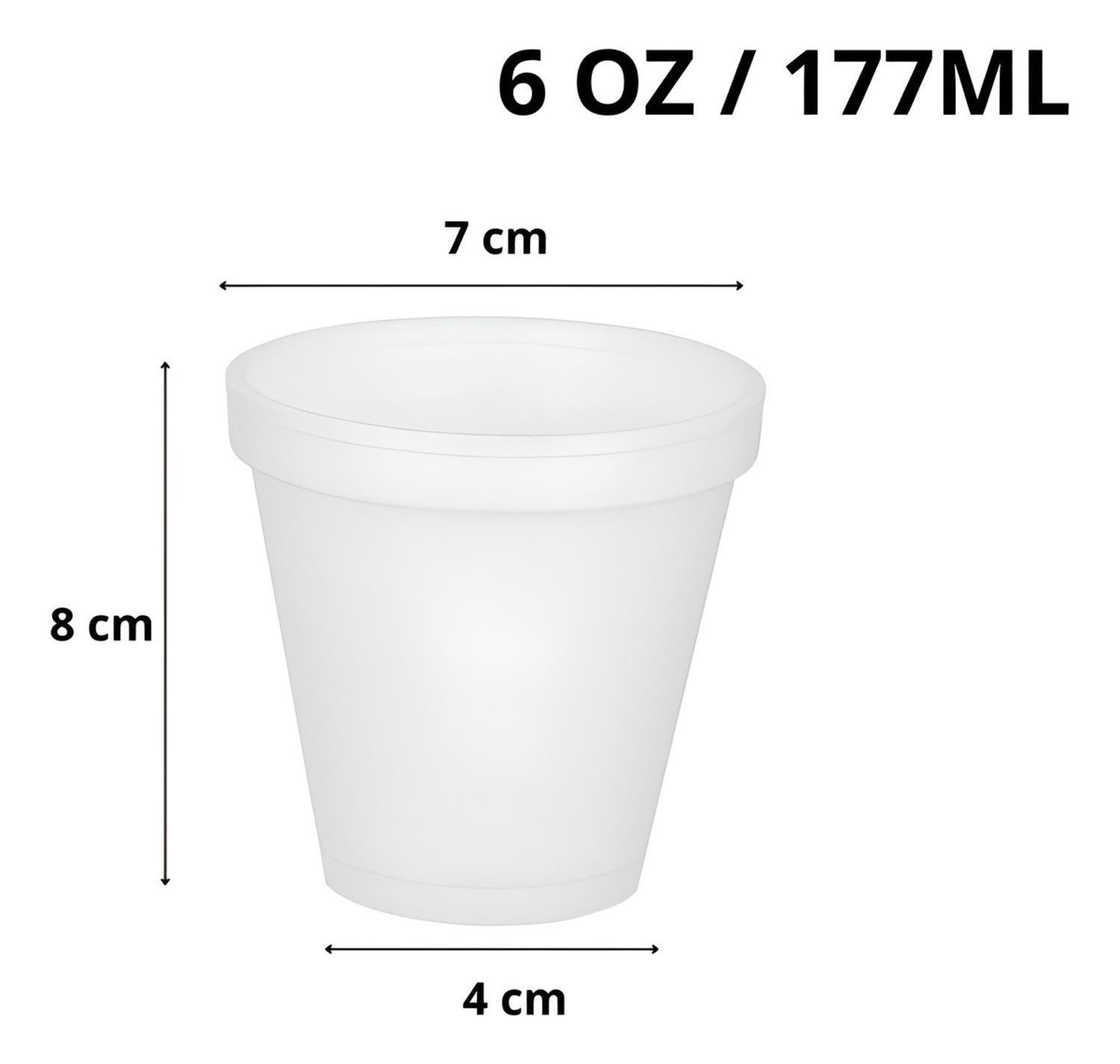 X100 Vasos Desechables Vasos Plumavit Termico Vaso 6oz/177ml Blanco-2