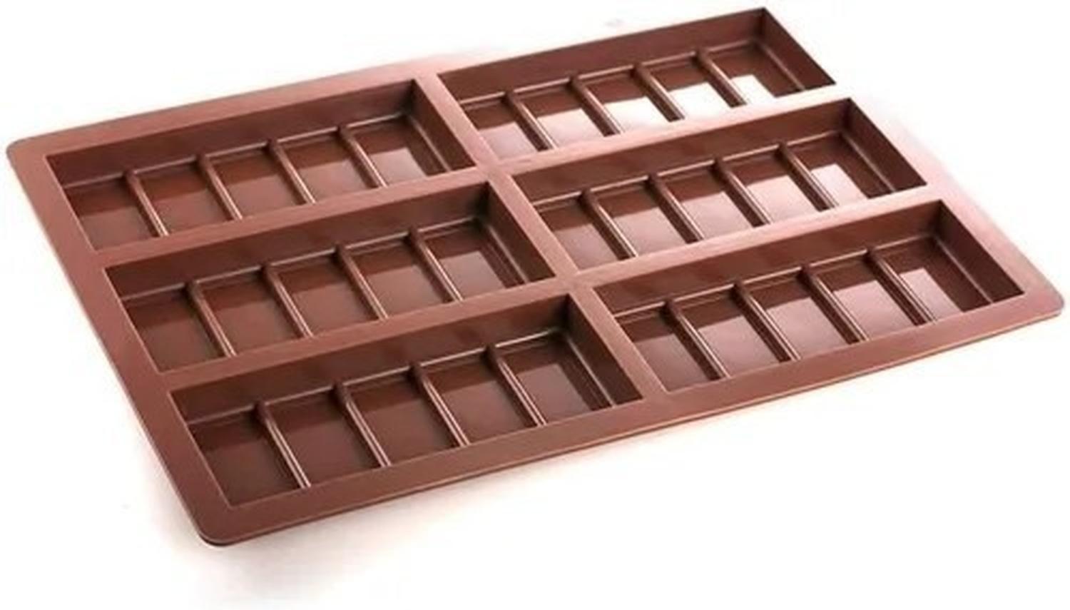 Moldes De Chocolate Moldes Barra De Chocolate Silicona 6 Bar-2