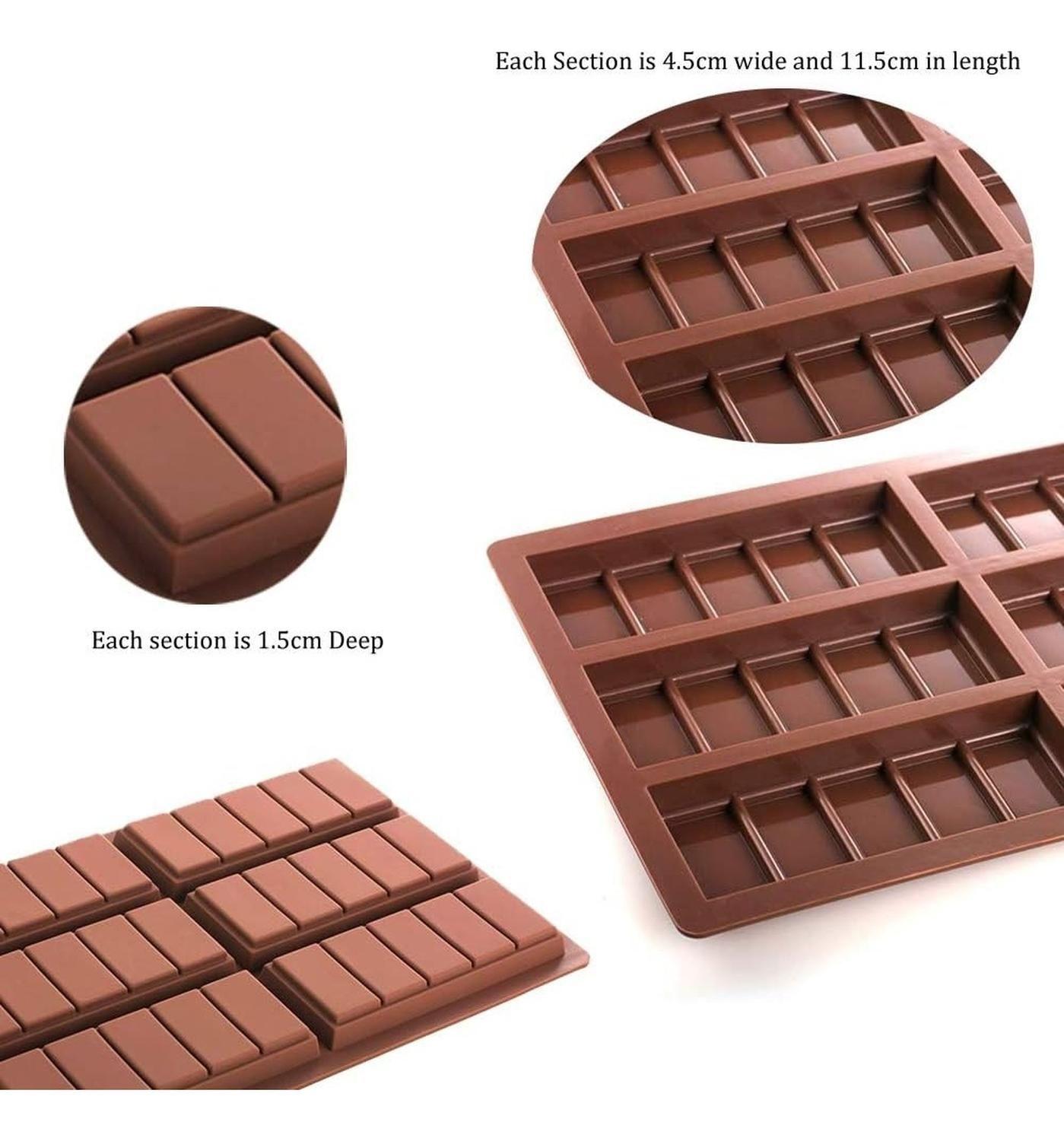 Moldes De Chocolate Moldes Barra De Chocolate Silicona 6 Bar-4