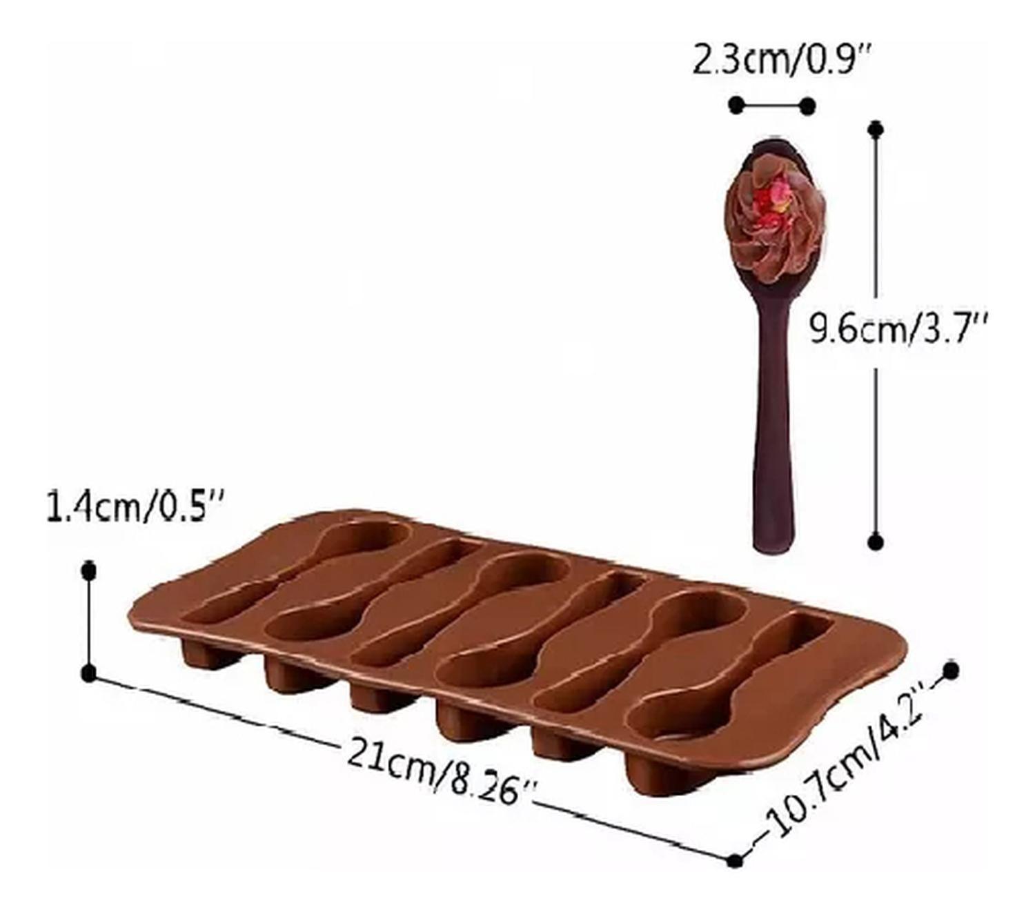 Molde Chocolate Moldes Silicona Chocolate Cucharas-3