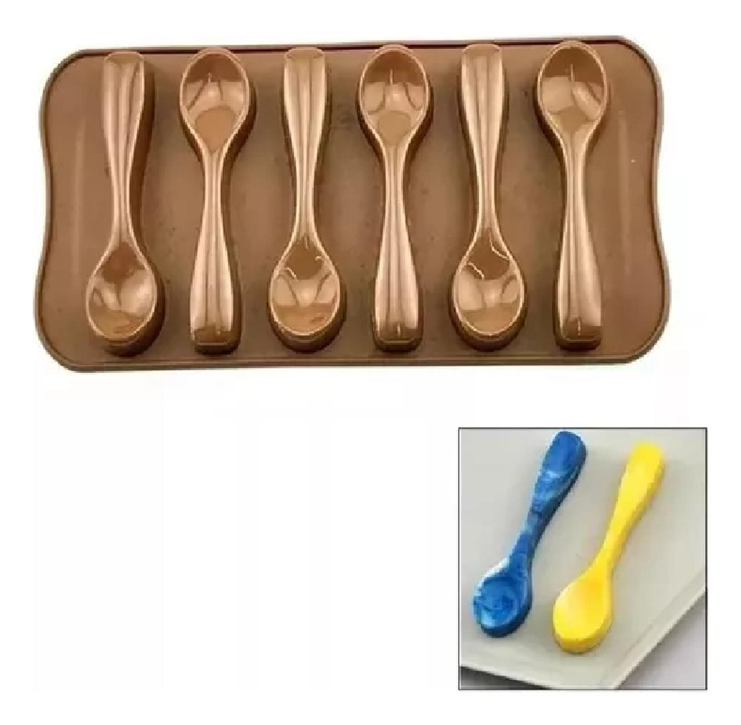Molde Chocolate Moldes Silicona Chocolate Cucharas-5
