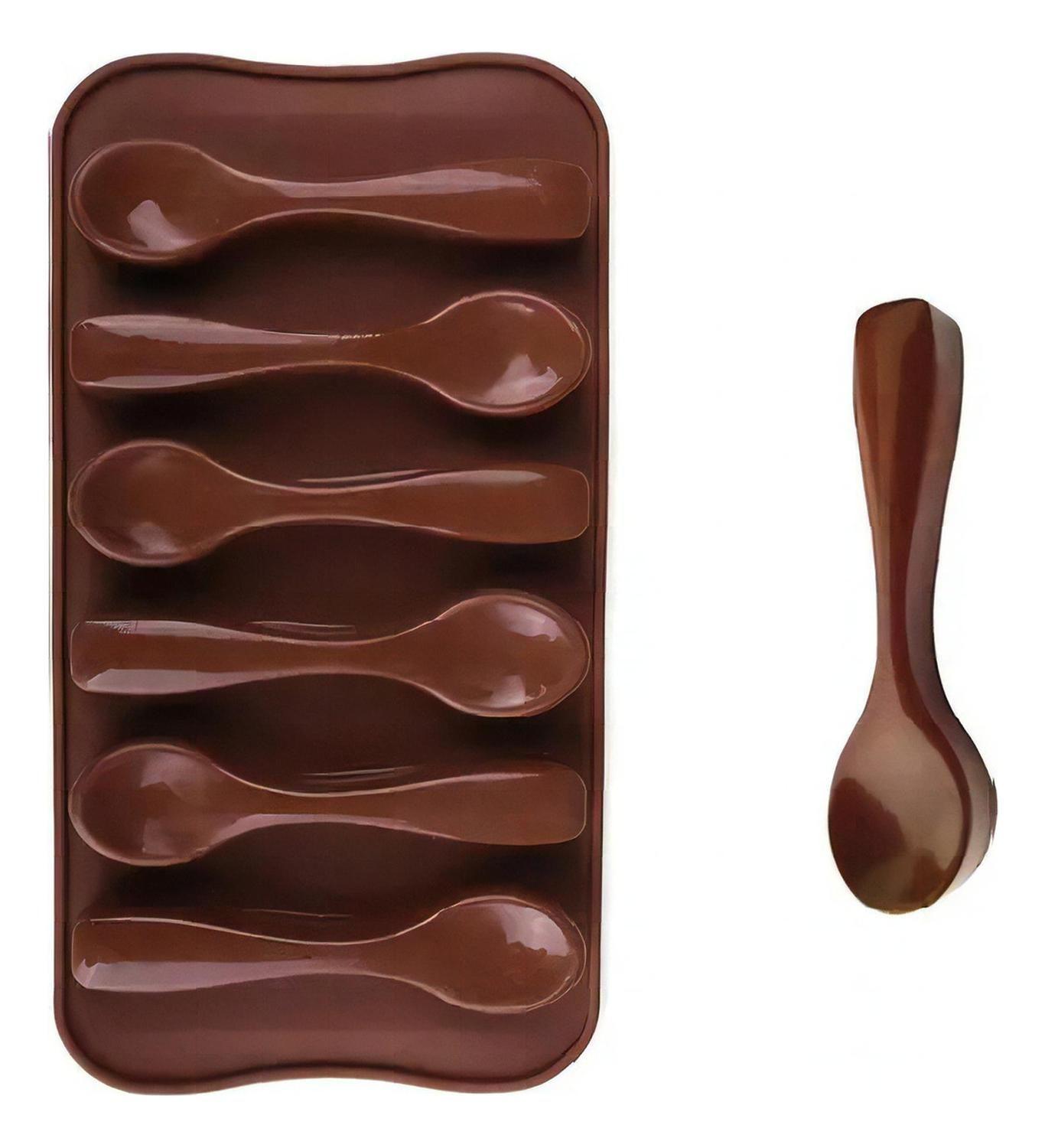 Molde Chocolate Moldes Silicona Chocolate Cucharas-6