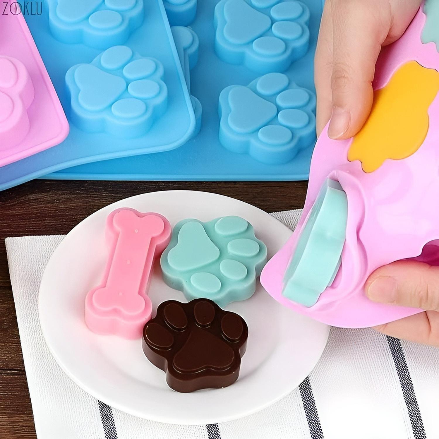 Set 4 Moldes Reposteria Molde Silicona Molde Helados Mascota Multicolor/ Moldes De Chocolate / Molde-6