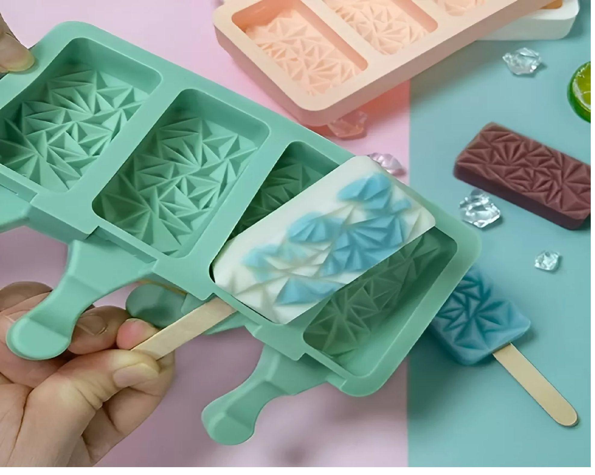 Pack X2 Moldes De Silicona Reposteria Molde Helados Ladrillo-7