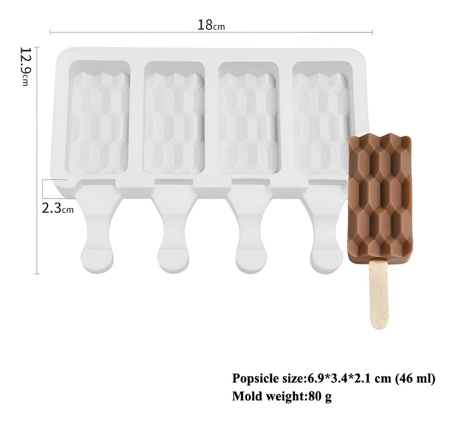 Pack X2 Moldes De Silicona Reposteria Molde Helados Ladrillo Blanco-2