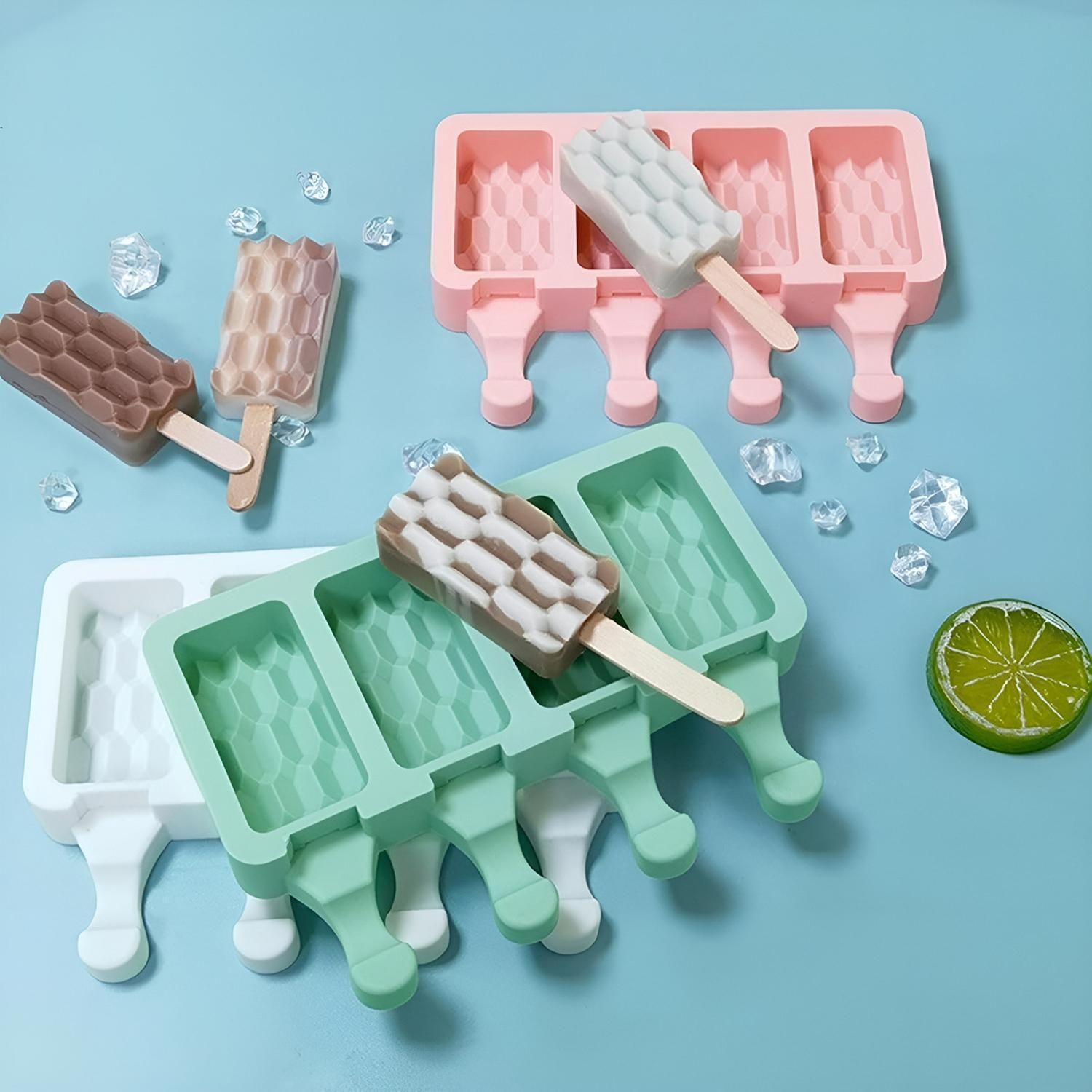 Pack X2 Moldes De Silicona Reposteria Molde Helados Ladrillo Blanco-6
