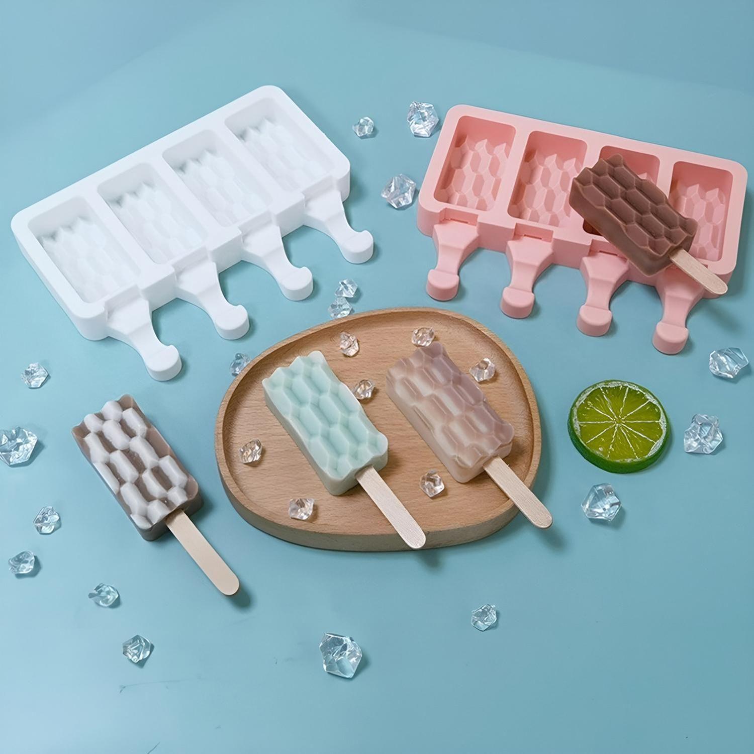 Pack X2 Moldes De Silicona Reposteria Molde Helados Ladrillo Blanco-8