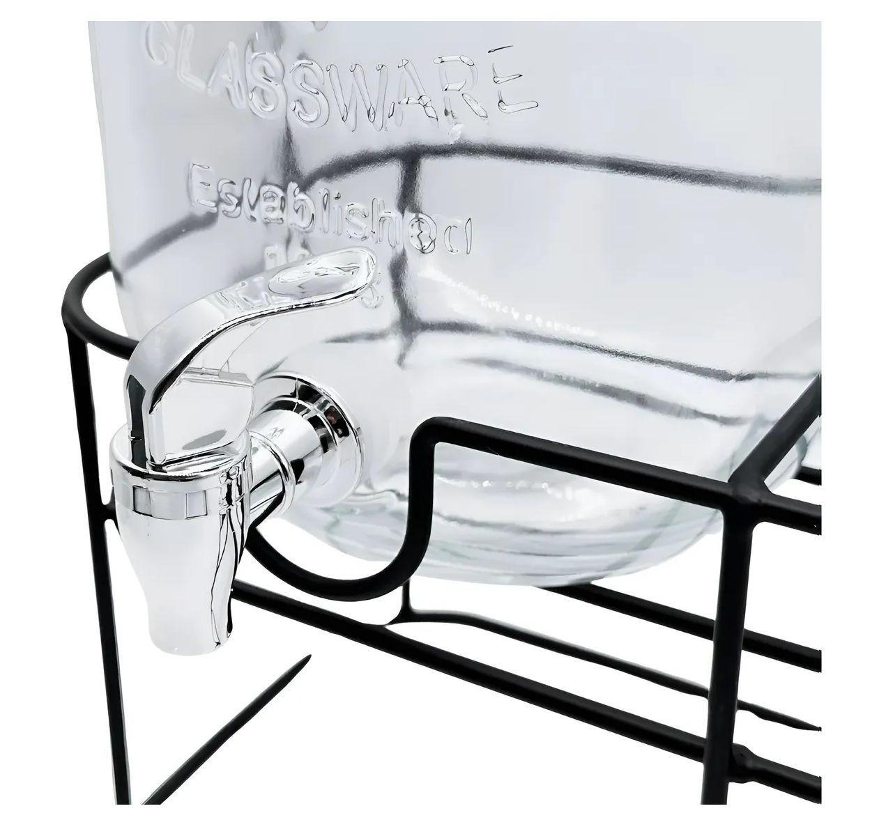Dispensador De Bebidas Jarro De Vidrio Doble Para Jugos 4l-5