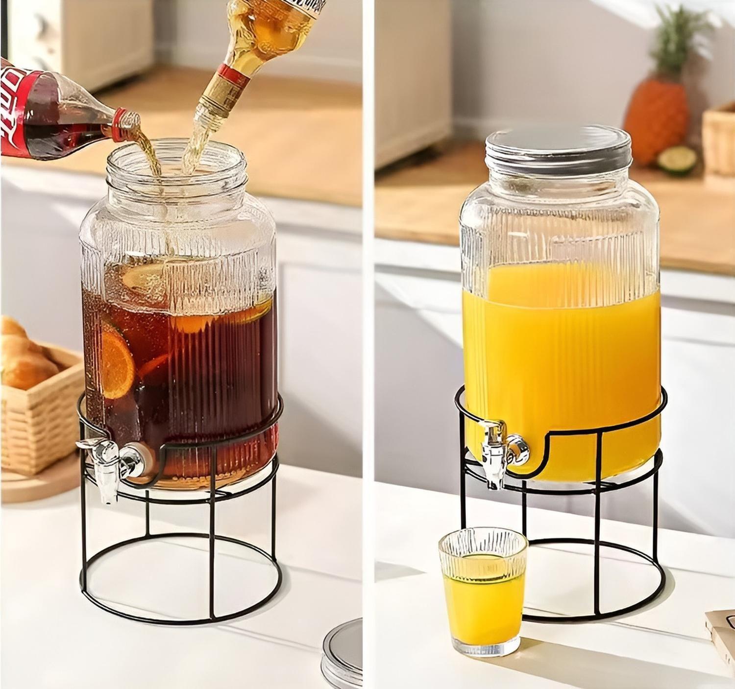 Dispensador De Jugos Acanalado Con Atril Dispensadores 3.8l-3