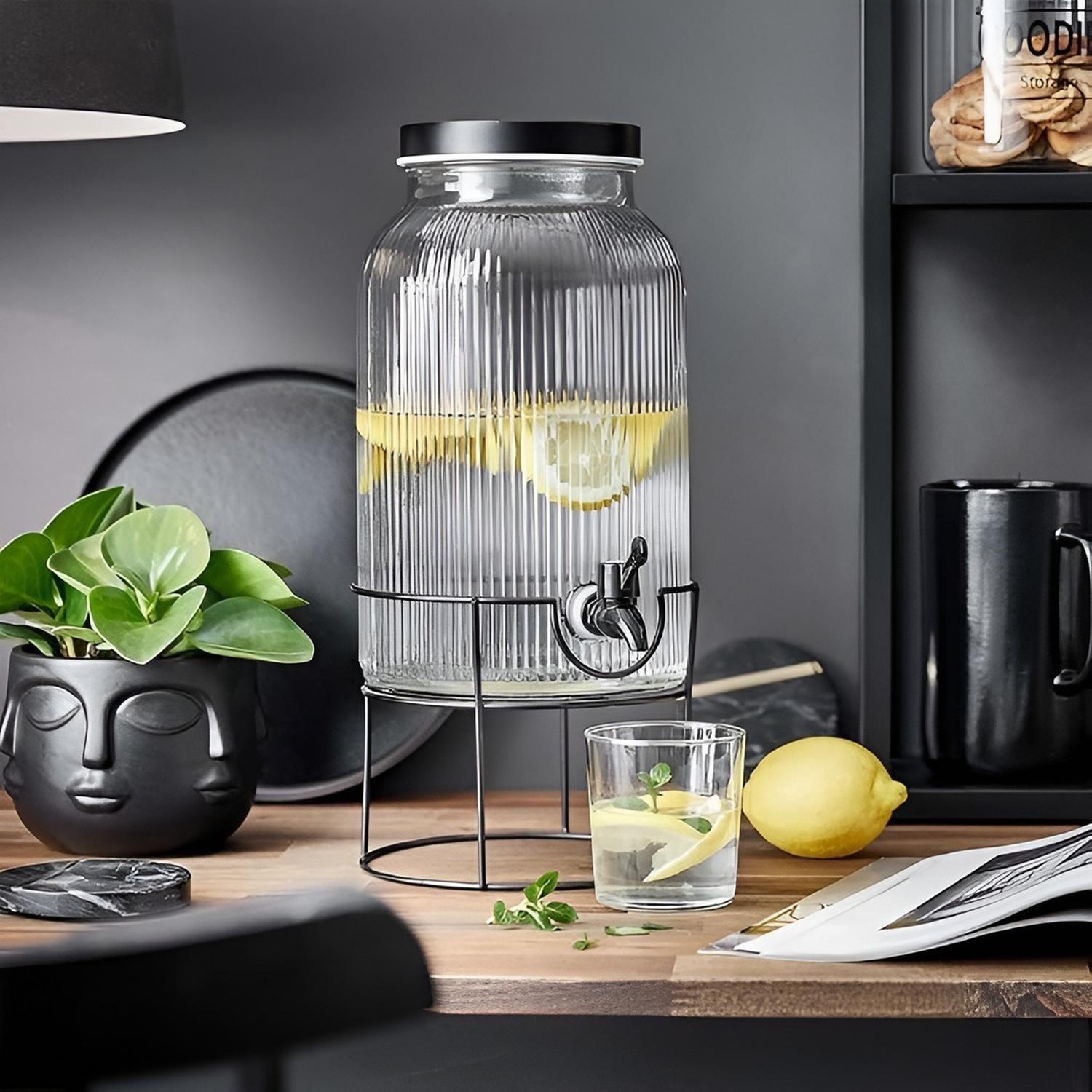 Dispensador De Jugos Acanalado Con Atril Dispensadores 3.8l-5