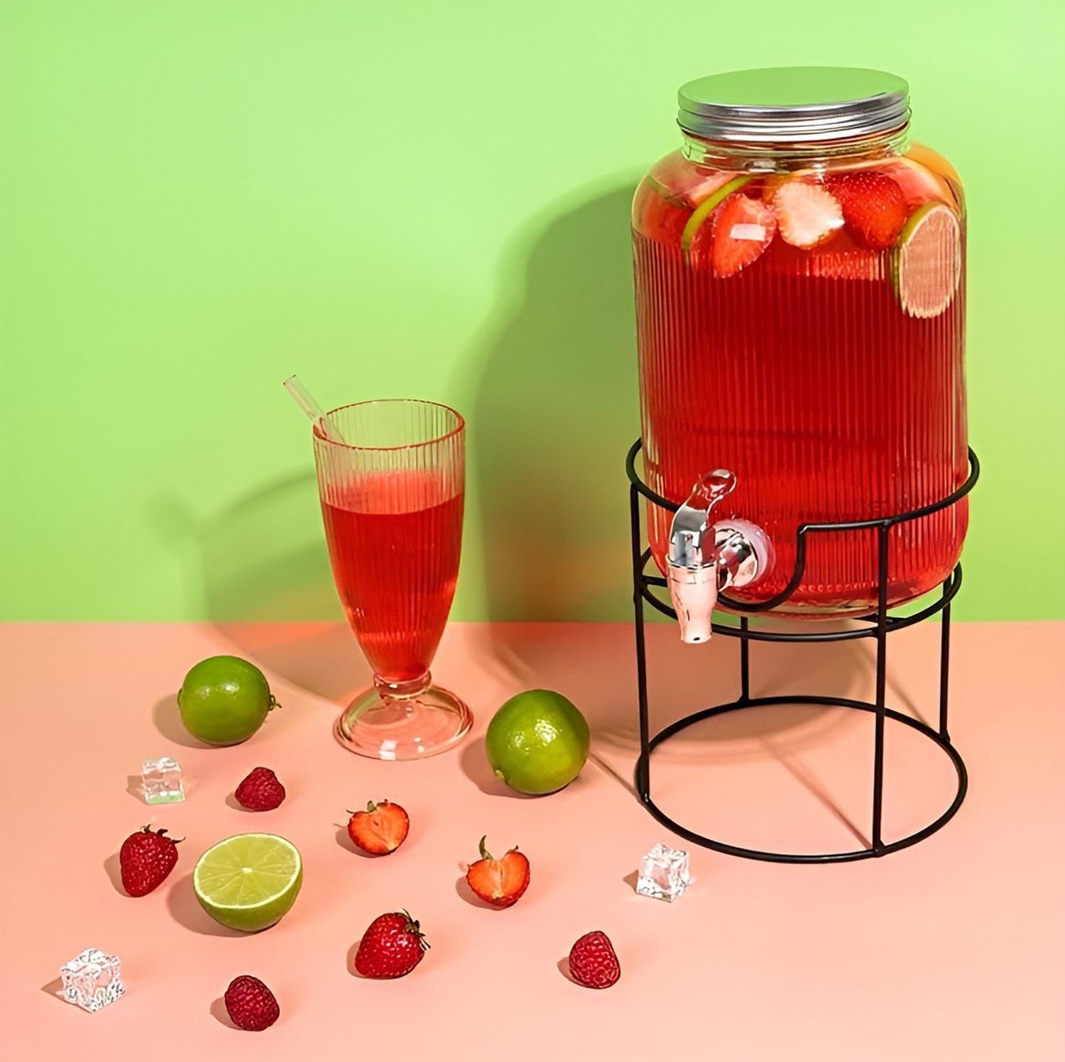 Dispensador De Jugos Acanalado Con Atril Dispensadores 3.8l-7