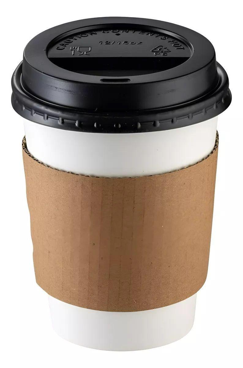 Vaso Cafe Polipapel Vaso Kraft Vaso C/tapa+manga 12oz 100und-5