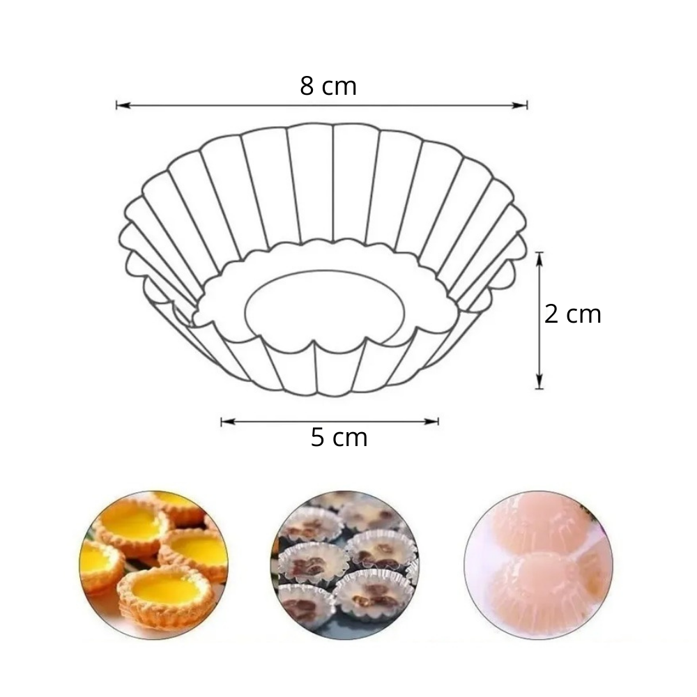 Pack 12 Molde PasteleríaCL Mini Tartaleta Color Gris oscuro 8275-2