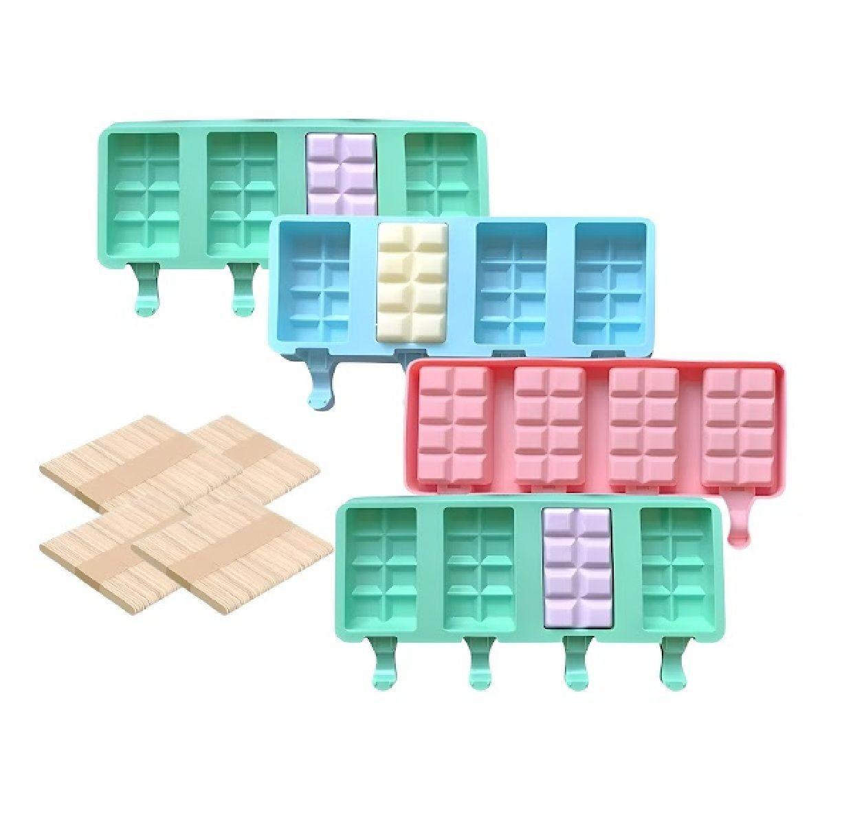 Pack X4 Molde De Silicona Para Helados Molde De Helado 051 MULTICOLOR -0
