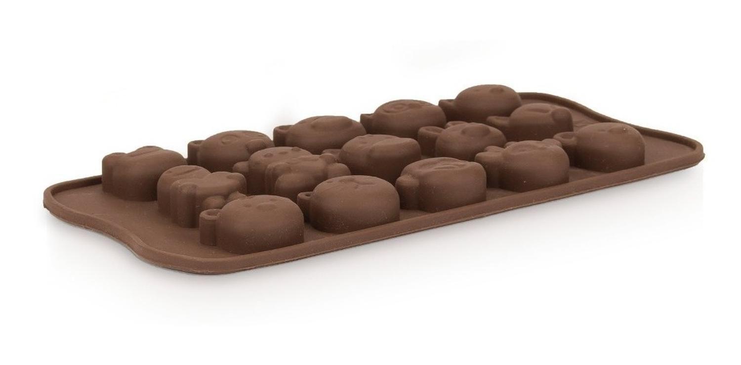 2 Moldes De Chocolate Molde De Silicona Animalitos Marrron Marrón-8