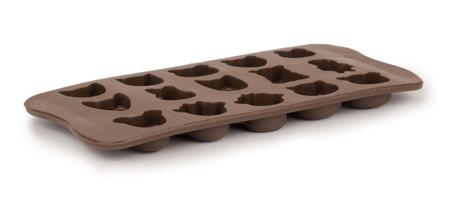 2 Moldes De Chocolate Molde De Silicona Animalitos Marrron Marrón-9