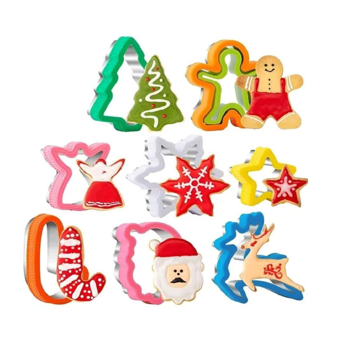 Set X8 Cortadores Galletas Navidad Moldes Galleta Navideñas-0