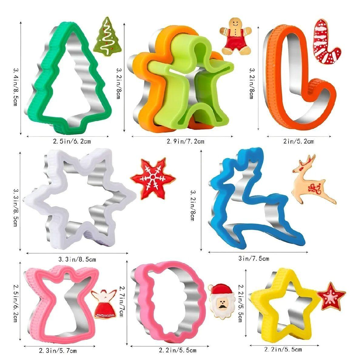 Set X8 Cortadores Galletas Navidad Moldes Galleta Navideñas-1
