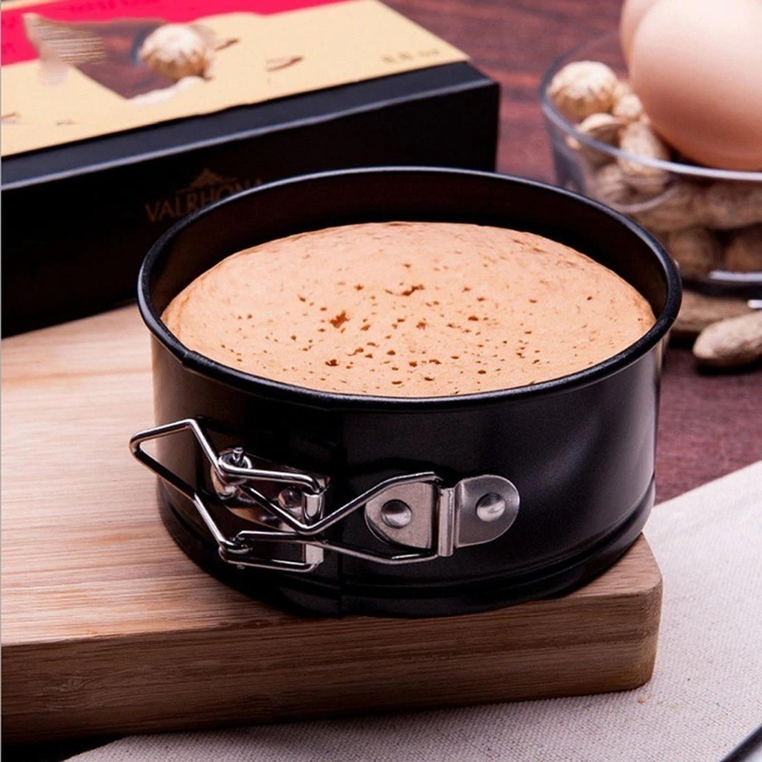 4 Molde Torta Moldes Queque Moldes Desmontables Mini Redondo Gris-4